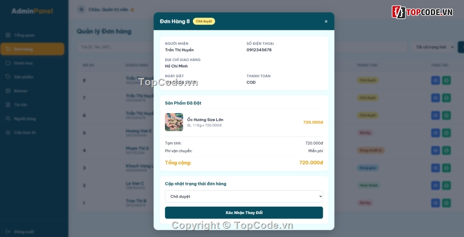 Web bán hải sản,hải sản,tích hợp